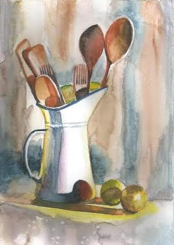 still life painting utensils