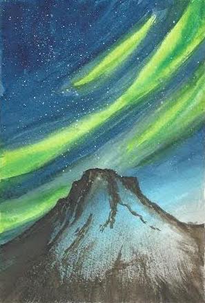 watercolor mountain painting