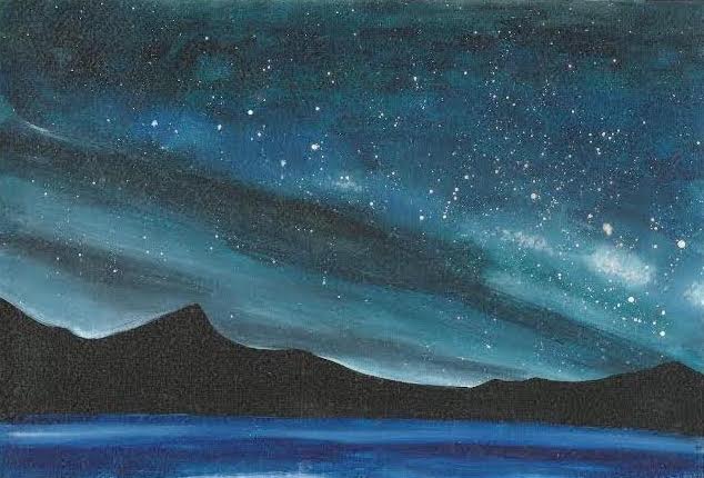 watercolor night sky painting