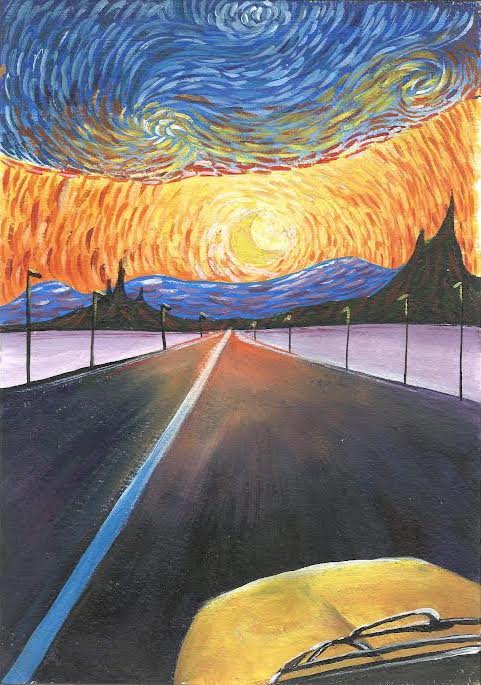 acrylic road painting