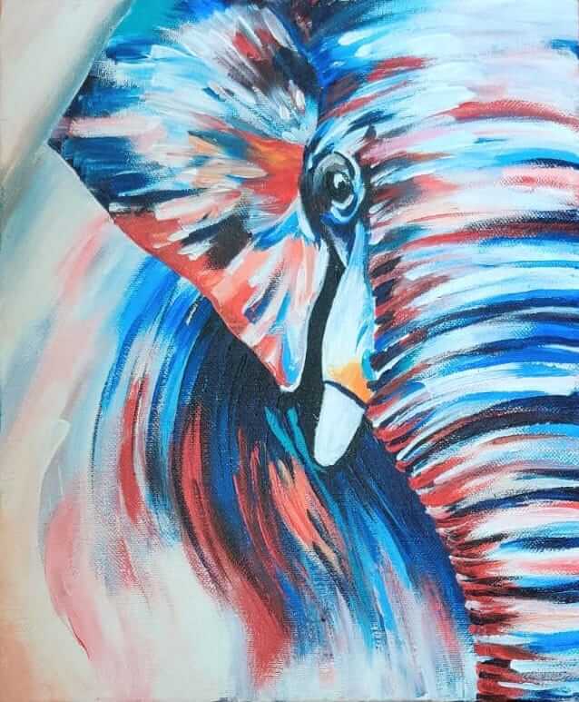 acrylic abstract elephant painting