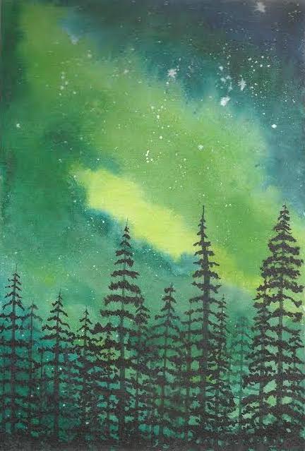 painting northern lights