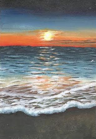 ocean painting sunset
